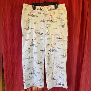 Chico's Nautical Print Cropped Pants - Size 1.5 (size 10/Medium)